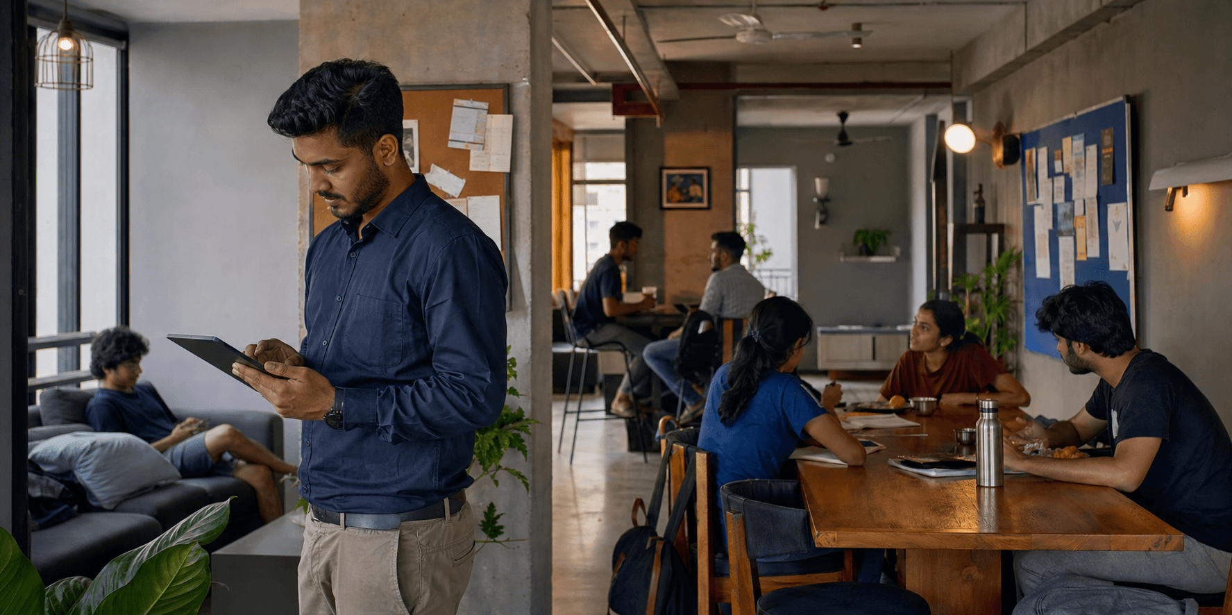 A shared student residence in daily operation